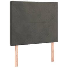 Vidaxl Box spring postelja z vzmetnico LED temno siva 90x190 cm žamet