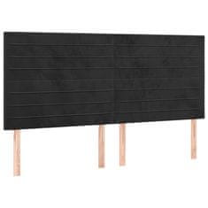 Vidaxl Box spring postelja z vzmetnico črna 180x200 cm žamet