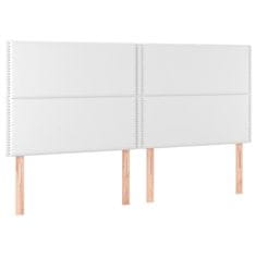 Vidaxl Box spring postelja z vzmetnico bela 200x200 cm umetno usnje