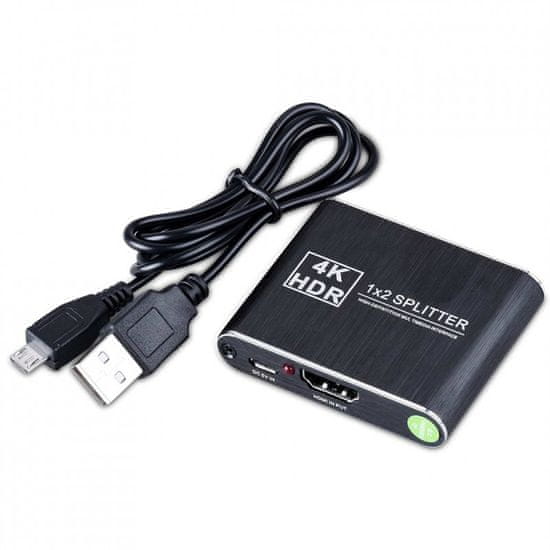 Northix 1x2 HDMI razdelilnik - 3D / 1080p / 4K