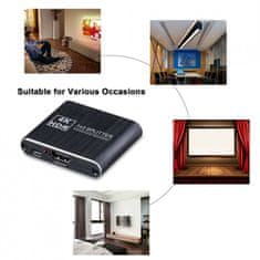 Northix 1x2 HDMI razdelilnik - 3D / 1080p / 4K 