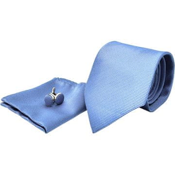 Northix Kostumski dodatki | Kravata + robček + manšetni gumbi - Lt Blue