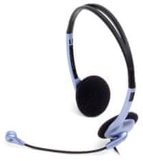Genius HS-02B slušalke z mikrofonom, regulator glasnosti na kablu, srebrne