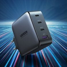 Ugreen CD226 GaN polnilnik 3x USB-C / 1x USB PD QC 100W, črna