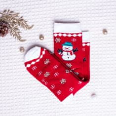 Star Socks Božične nogavice Snowman rdeča vel. 39-42