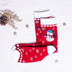 Star Socks Božične nogavice Snowman rdeča vel. 39-42