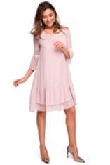 Stylove Ženska mini obleka Marceli S160 roza M