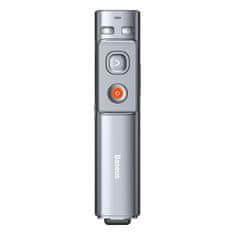BASEUS Orange Dot večnamenski daljinski upravljalnik za predstavitve, z laserskim kazalcem, z možnostjo polnjenja (siv)