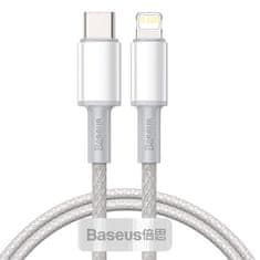 BASEUS Kabel USB-C z Lightning High Density Braided, 20W, 5A, PD, 1m (bel)