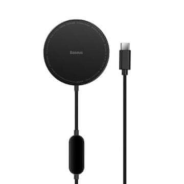 BASEUS Simple Mini2 15W magnetni induktivni polnilec (črn)