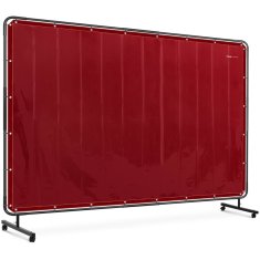slomart Zaščitna varilna zavesa z okvirjem na kolesih 239 x 175 cm - rdeča