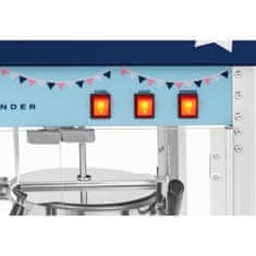Royal Catering Avtomatski aparat za praženje popkorna retro TEFLON 1600 W 5-6 kg/h - modra