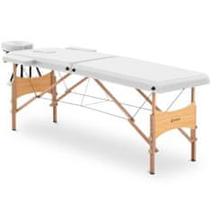 NEW Masažna miza lesena prenosna zložljiva postelja Toulouse White do 227 kg bela