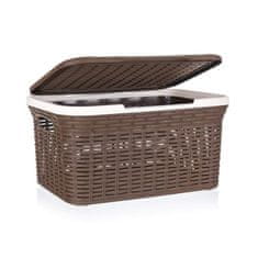 BRILANZ Košara iz ratana s pokrovom 27 l, 46,5 x 34 x 24,5 cm, rjava