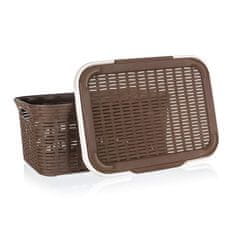 BRILANZ Košara iz ratana s pokrovom 27 l, 46,5 x 34 x 24,5 cm, rjava