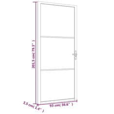 Vidaxl Notranja vrata 93x201,5 cm Bela ESG steklo in aluminij