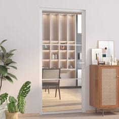 Vidaxl Notranja vrata 93x201,5 cm Bela ESG steklo in aluminij