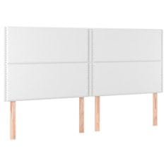 Vidaxl Box spring postelja z vzmetnico LED bela 160x200cm umetno usnje