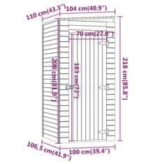 Greatstore Vrtna skladiščna lopa 105x110x218 cm impregnirana borovina