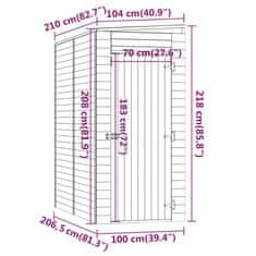 Greatstore Vrtna skladiščna lopa 100x200x220 cm impregnirana borovina