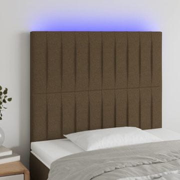 Vidaxl vidaXL Vzglavje postelje z LED diodo temno rjavo 100x5x118/128 cm blago