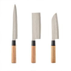 Northix 3x japonski noži z etuijem 