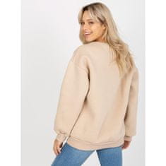 Ex moda Ženski pulover z oversize potiskom MIGNON bež EM-BL-617-3.15P_392583 Univerzalni