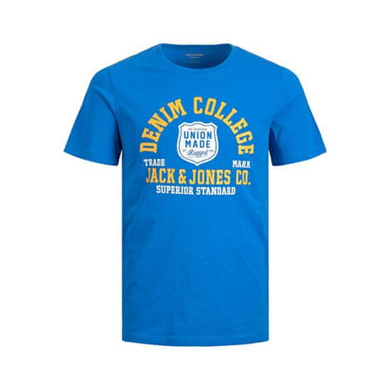 Jack&Jones Moška majica s kratkimi rokavi JJELOGO Regular Fit 12220500 French Blue