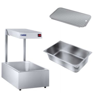 Royal Catering Gostinska grelna žarnica za ogrevanje jedi, 500 W + posoda GN1/1