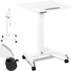 shumee Nastavljivo nagibno stojalo za prenosni računalnik miza na kolesih 60 x 52 cm 825 - 1185 mm