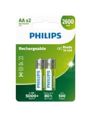 Philips Baterija R6B2A260/10 za ponovno polnjenje AA 2600 mAh 2pcs