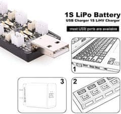 YUNIQUE GREEN-CLEAN  1 Kos 1S LiPo polnilec za baterije USB 3.8V/ 4.35V 6 Polnilec kanalov LiSV 1S Majhen droben whoop rezilo Inductrix Micro JST 1.25 JST-PH 2.0 mCX mCPX Konektorji