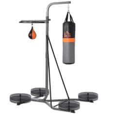 HOMCOM nastavljiva večnamenska postaja z 20-kilogramsko udarno vrečo in udarno žogo za trening boksa