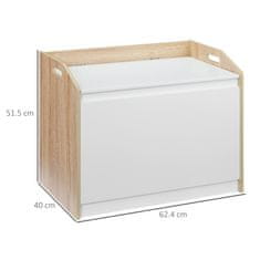 HOMCOM Sodobna lesena skrinja, bela klop za shranjevanje za dom in spalnico, z naslonom
62,4 x 40 x 51,5 cm