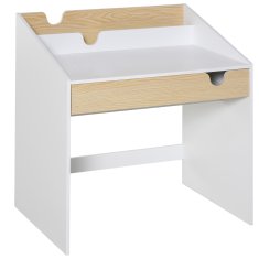 HOMCOM pisalna miza s prostorsko varčno polico za otroke od 3 do 6 let bela in lesena otroška miza
70x50x75cm