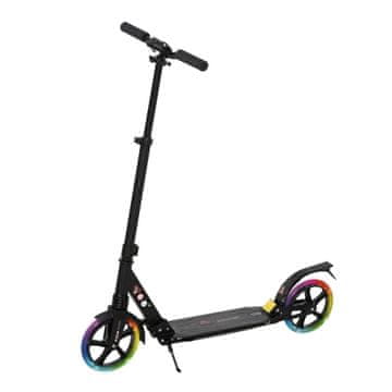 HOMCOM zložljivi skuter za otroke do 14. leta starosti z osvetljenimi kolesi in 3- stopenjsko nastavljivim
krmilom črne barve