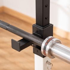 HOMCOM Univerzalno stojalo za palice za dom in telovadnico, nastavljiva višina jeklenega stojala za sklece, največja obremenitev 150 kg, črno-belo