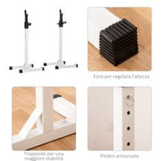 HOMCOM Univerzalno stojalo za palice za dom in telovadnico, nastavljiva višina jeklenega stojala za sklece, največja obremenitev 150 kg, črno-belo