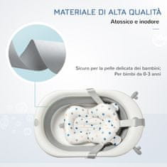 HOMCOM Zložljiva kopalna kad za otroke od 0 do 3 let z indikatorjem temperature in blazino, 81,5x50,5x23,5 cm,
Bela