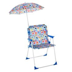 OUTSUNNY otroški zložljivi stol s senčnikom za
kampiranje na plaži,
44,5x43x64,5 cm