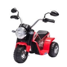 HOMCOM Električno otroško motorno kolo s tremi kolesi, lučmi in zvoki, 6V
akumulator, hitrost 2 km/h, za otroke od 18 do 36 mesecev, 72x57x56cm
Rdeča