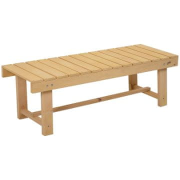 OUTSUNNY vodoodporna dvosedna zunanja klop iz jelovega lesa, za vrtno teraso, do 250 kg, 110x38x35 cm