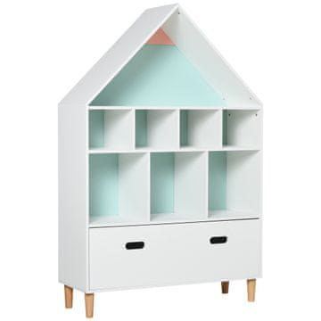 HOMCOM regal za otroško in mladinsko sobo s kockastimi policami bele barve, dve spremenjeni barvi, modra in roza
82x30x126cm
