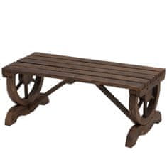 OUTSUNNY 2-sedežna zunanja klop iz jelkinega lesa z žganim
učinkom (98x50x39,5 cm)
noge z oblikovanim kolesom (ø45 cm)