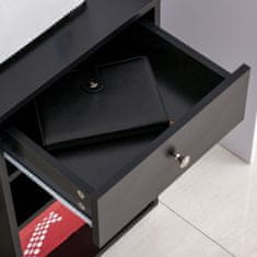 VINSETTO Vinsetto Črna lesena omara za tiskalnike z 1 predalom, 2 policama in polico za procesor, za pisarno 60x40x68,5 cm
