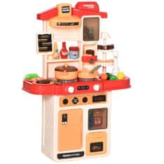 HOMCOM Igrača kuhinja za otroke od 3 do 6 let s 65 dodatki, štedilnik z zvoki, umivalnik in para, 46x20x64,5 cm, bež
Roza