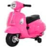 HOMCOM Otroško električno motorno kolo z uradnim dovoljenjem Vespa, baterija 6V, žarometi in rog, za otroke 18-36 mesecev, roza, 66,5x38x52cm