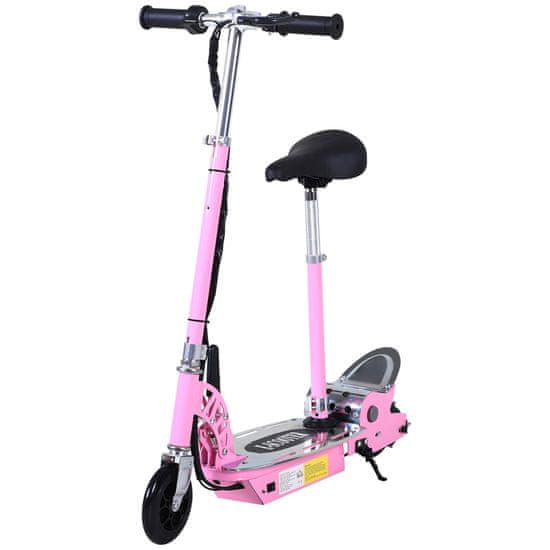 HOMCOM zložljivi električni skuter s sedlom, 2 kolesi in nastavljivim krmilom, za otroke od 7 do 12 let
let, 75x37x98cm, roza