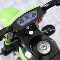 HOMCOM Otroški tricikel s pedali v stilu motornega kolesa, z lučkami in zvoki, 3 široka kolesa, starost od 18 do 36 mesecev,
71x40x51cm, zelena
