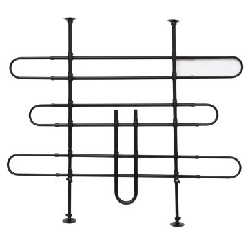 PAWHUT nastavljiva mreža za pregrado avtomobila, univerzalna velikost, za pse in hišne ljubljenčke, kovina in PVC, črna, 85-150 x 85-
128 cm